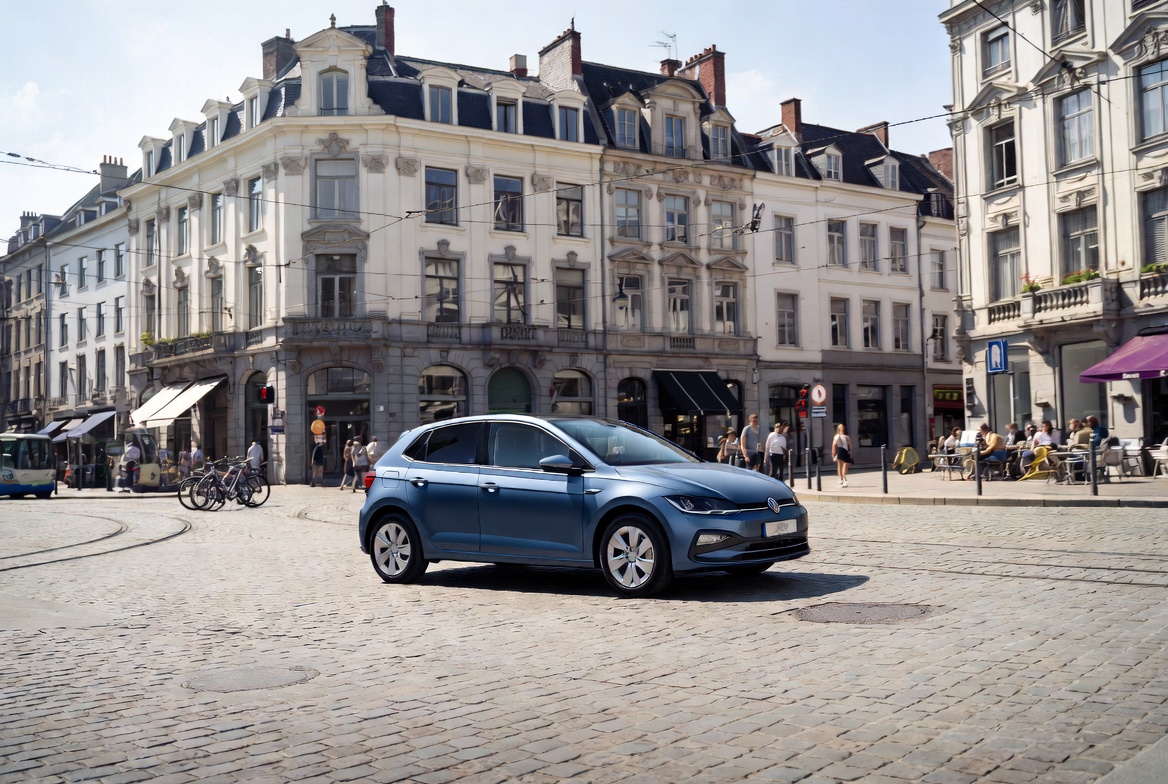 Citadine Volkswagen en ville belge